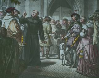 Лютер пригвоздил тезисы к дверям церкви